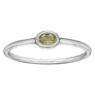 10K White Gold Peridot Ring