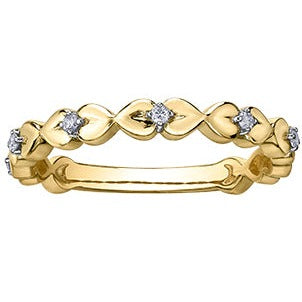 10K Yellow Gold Diamond Heart Ring