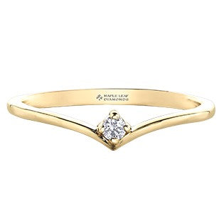 14K Yellow Gold Chevron Diamond Band
