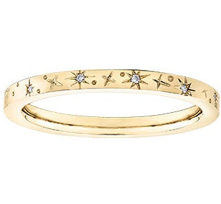 10K Yellow Gold Diamond Star Band