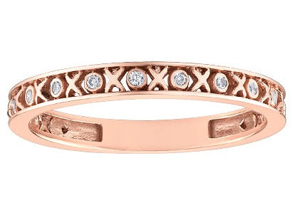 10K Rose Gold Diamond XO Ring