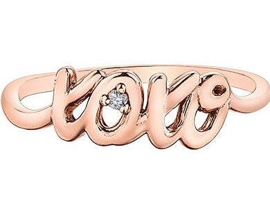 10K Rose Gold XO Diamond Ring