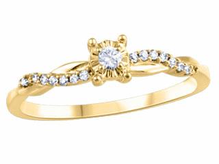 10K Yellow Gold Diamond Engagement Ring