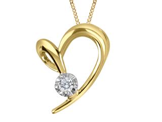10K Yellow Gold Heart Necklace