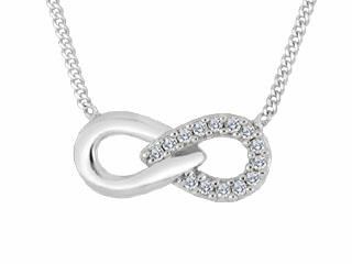 10K White Gold Diamond Infinity Necklace