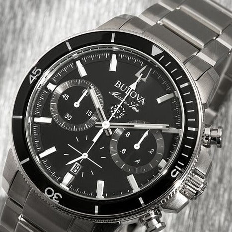 Bulova Marine Star Silver Tone Chronograph Watch