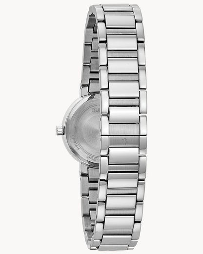 Bulova Silver Tone Black Mother of Pearl Watch