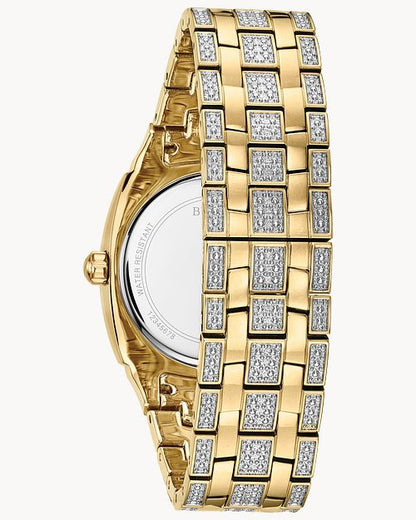 Bulova Gold Tone Crystal Watch