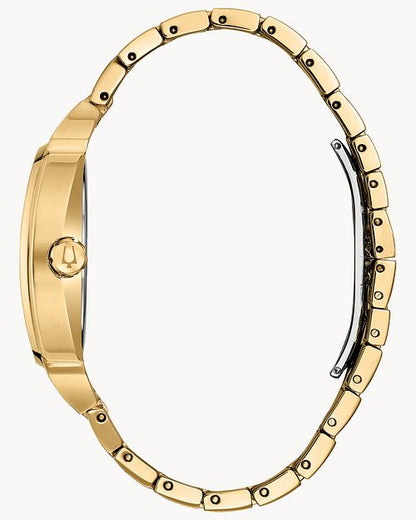 Bulova Gold Tone Crystal Watch