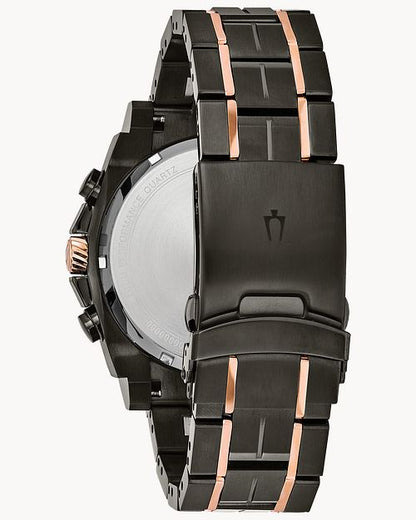 Bulova Black and Rose Tone Precisionist Diamond Watch