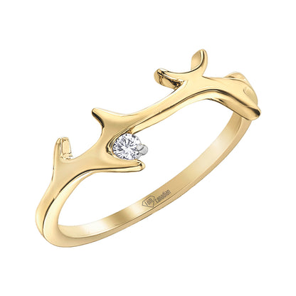 10K Yellow Gold Antler Ring