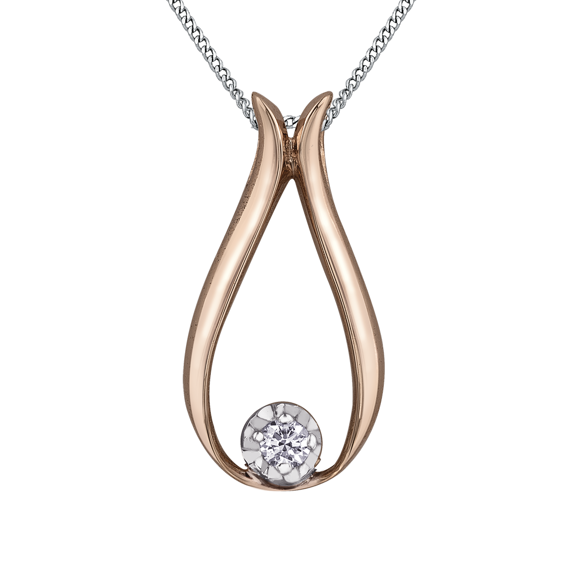 10K Rose Gold Diamond Necklace