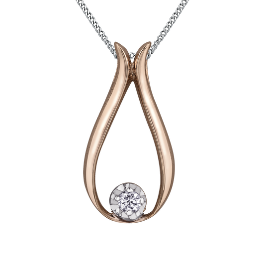 10K Rose Gold Diamond Necklace