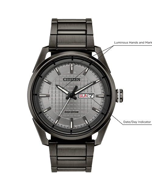 Citizen Eco Drive Gray Ion Plated Watch