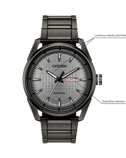 Citizen Eco Drive Gray Ion Plated Watch