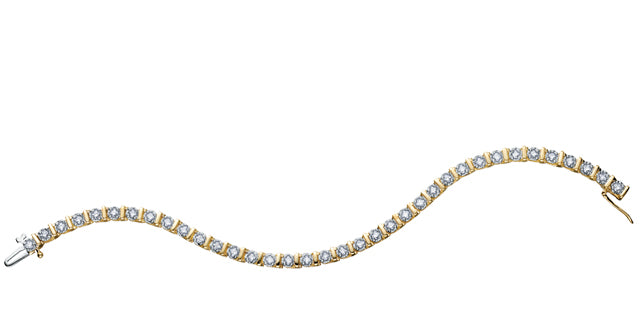 10K Yellow Gold Diamond Tennis Bracelet