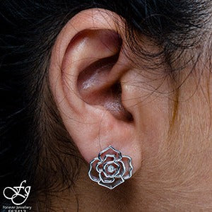 Sterling Silver Diamond Pulse Earrings