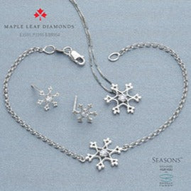 14K White Gold Snowflake Earrings