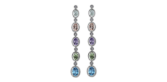 Multi-Colored Gemstone Dangle Earrings