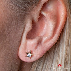 10K Yellow Gold Star Stud Earrings