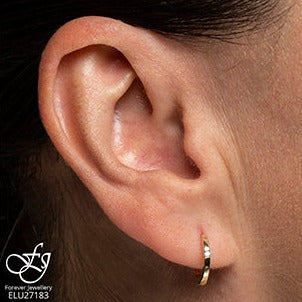 10K Gold & Diamond Hoop Earrings