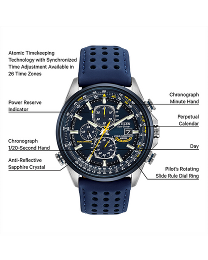 Citizen Eco Drive Blue & Yellow Chronograph Watch