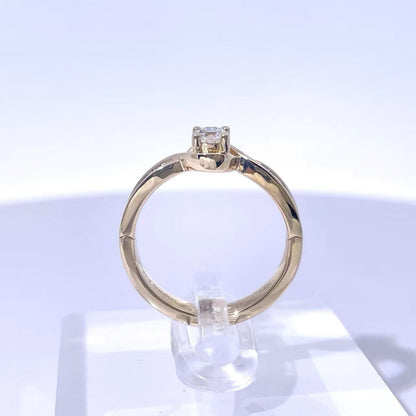 Yellow Gold Diamond &amp; Garnet Engagement Ring