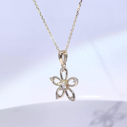 Yellow Gold Flower Necklace