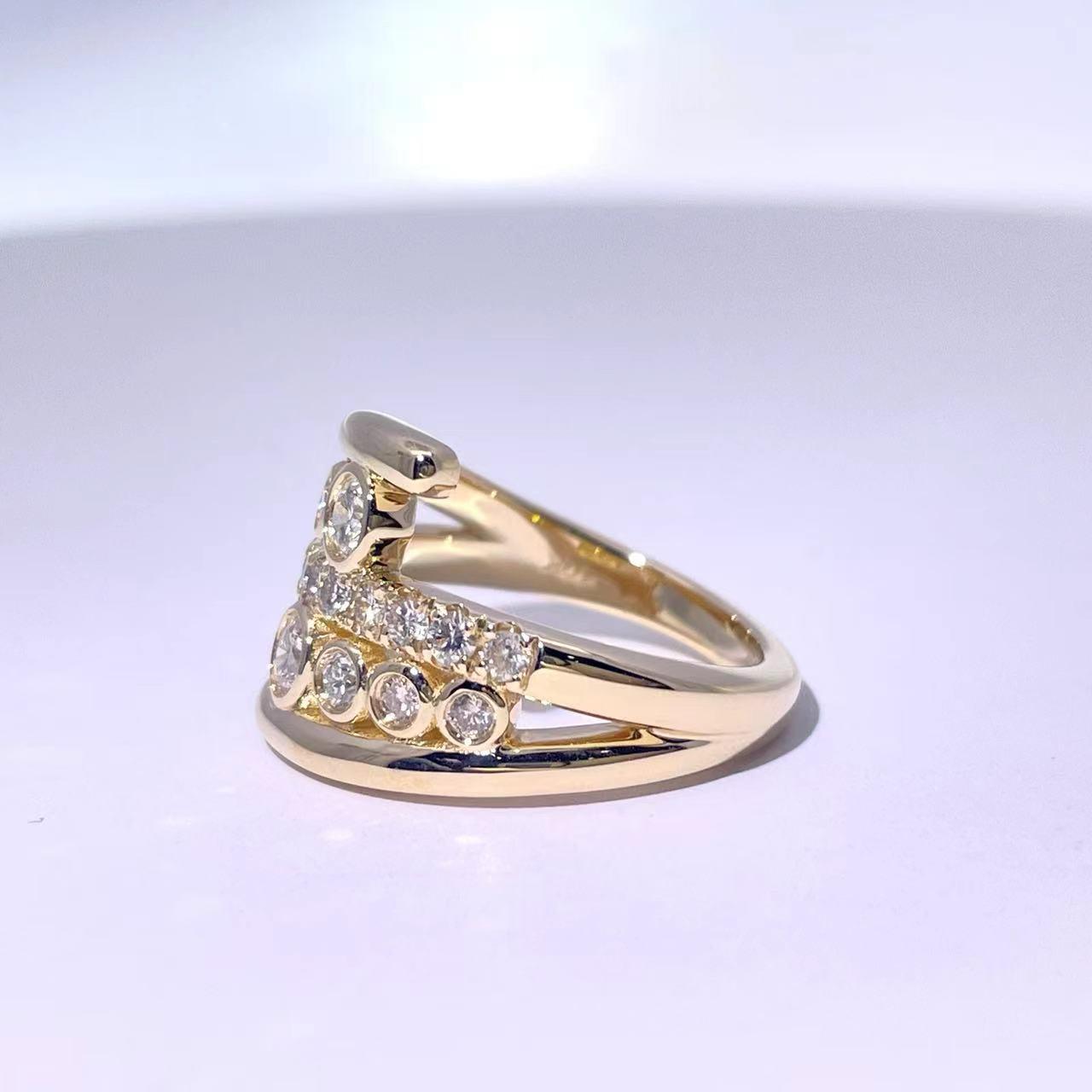 Yellow Gold Diamond Bypass Ring