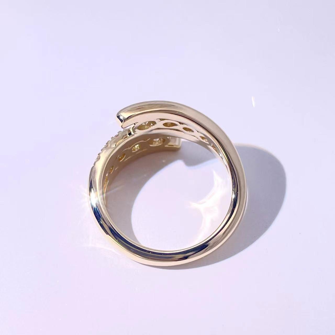 Yellow Gold Diamond Bypass Ring