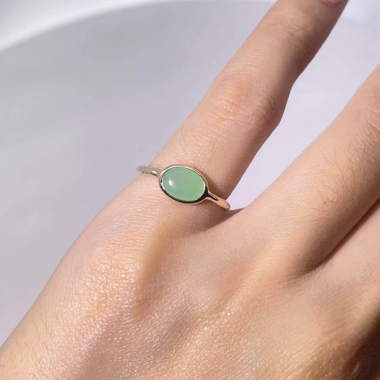 Yellow Gold Jade Ring