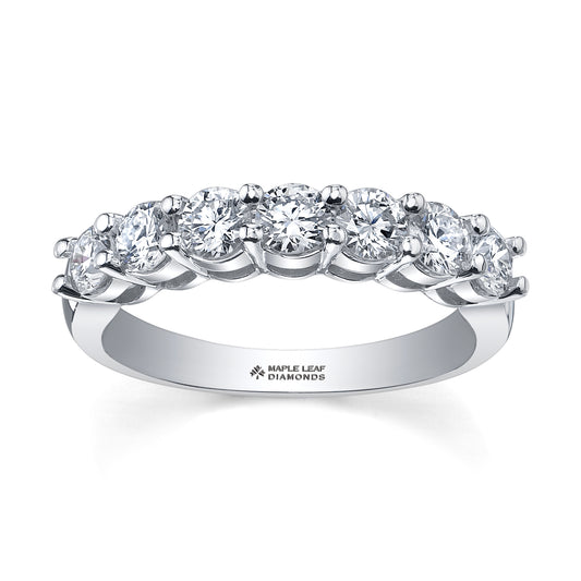 18K White Gold Palladium Claw Set Diamond Band