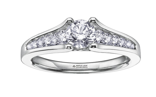 18K White Gold Palladium Channel Set Diamond Ring