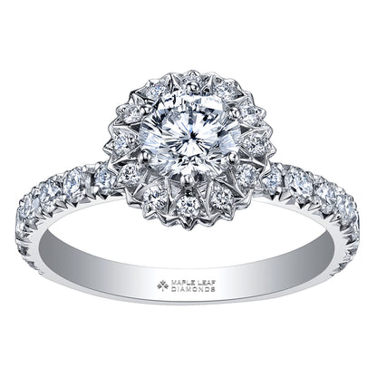 Stunning Maple Leaf Diamond Engagement Ring