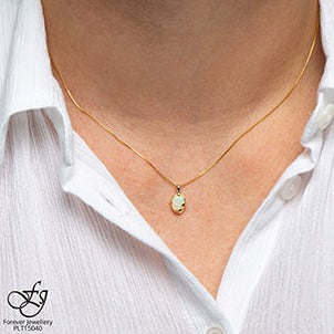 10K Yellow Gold Opal Necklace