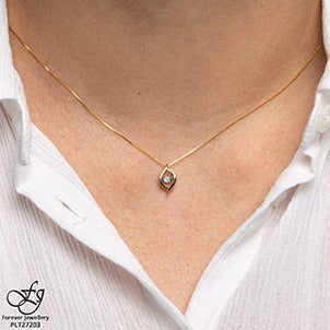 10K Yellow Gold Dancing Diamond Necklace