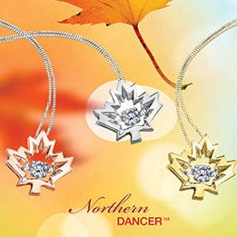 10K White Gold Diamond Maple Leaf Necklace
