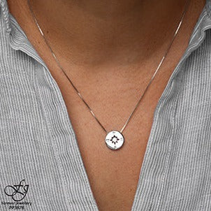 Sterling Silver Diamond Compass Necklace