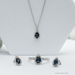 Pear Sapphire Diamond Necklace