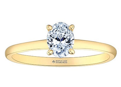 18K Yellow Gold Oval Diamond Ring