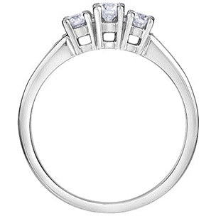 14K White Gold Past Present Future Diamond Ring