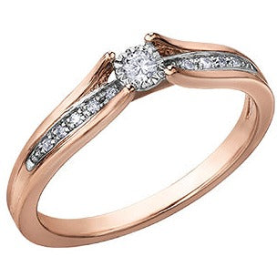 10K Rose Gold Diamond Ring