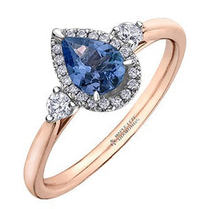 14K Rose Gold Tanzanite & Diamond Ring