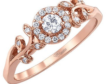 10K Rose Gold Diamond Floral Ring
