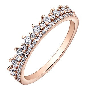 10K Rose Gold Half Carat Diamond Ring