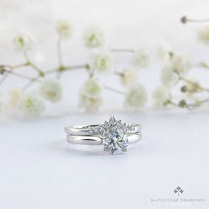 Chevron band and engagement ring
