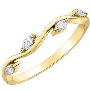 14K Gold Marquee Diamond Band