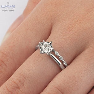 14K White Gold Diamond Band