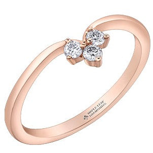 14K Rose Gold Maple Leaf Diamond Band