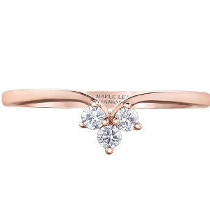 14K Rose Gold Maple Leaf Diamond Band